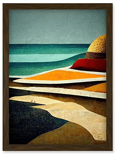 Doppelganger33 LTD Abstract Modern Beach Ocean Coastal Africa Artwork Framed Wall Art Print A4