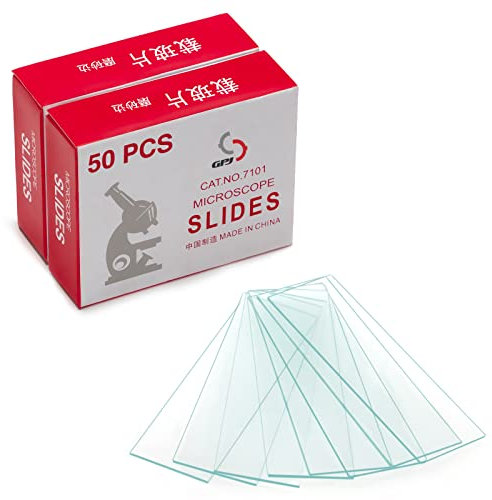 100 Pack of Lab Microscope Slides, 1mm-1.2mm Thick Glass Slides for Microscope, Clear Glass Ground Edges 1 x 3, Microscope Accessories for Lab Consumables Research