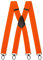 Olata Breite und Robuste X-förmige Hosenträger mit Karabinerhaken – 4 cm breit, Verstellbar, Unisex, Ideal für Arbeit und Alltag. Orange (Schwarz Clips)