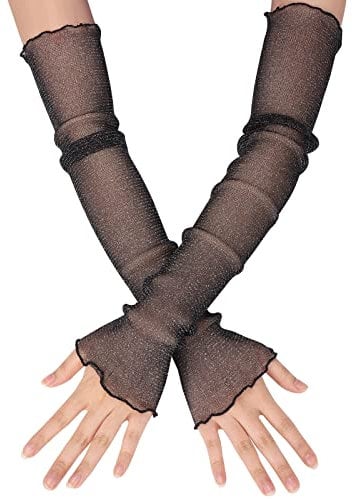 Sibba 1 Paar Armwärmer Ärmel Halloween Schutz Manschetten Atmungsaktive Spitze Kompressionsabdeckung Volleyball Basketball Baseball Tattoo Unterarm Up Fußballbänder Gaming Mädchen Frauen