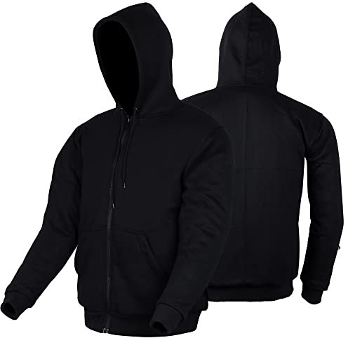 Bikers Gear Australia - Chaqueta protectora para motocicleta, color negro, rojo y gris, forrada con Kevlar y chaqueta de moto extraíble para hombre, Negro, XXXXXXL