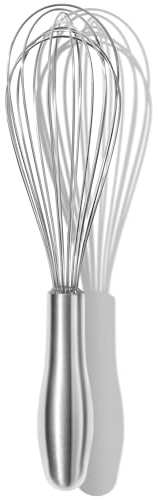 OYV 18/10 Stainless Steel Whisk, Ergonomic Handle, Dishwasher Safe Metal whisk, Professional Whisk for Kitchen Cooking, Perfect for Blending, Whisking, Baking, and Beating, 10-Inch Wire Wisk
