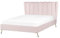 Polsterbett Samtstoff rosa mit USB-Anschluss goldene Beine 140x200 cm MIRIBEL