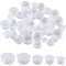 GORGECRAFT 50PCS 5 Sizes Plastic Salt and Pepper Shaker Stopper Replacement Plug Bottle Stoppers Reusable Clear Round End Insert Bottle Inner Plugs for Bottles Pipes Metal Tubing Fence Piggy Bank