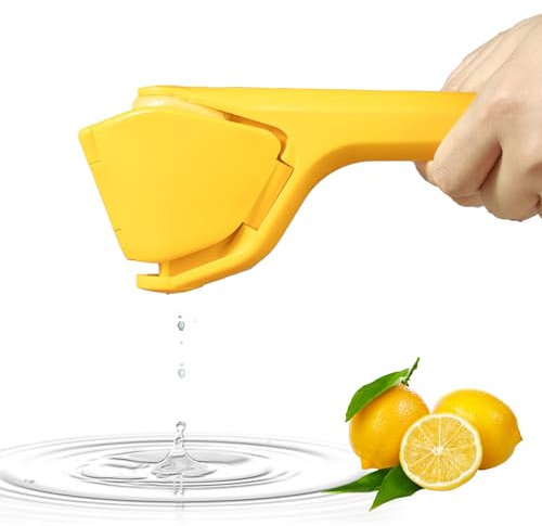Lemon Squeezer Juicer Handheld, Max Juice Extraction Lemon Press Squeezer, Effortless Hand Citrus Squeezer With Built-In Strainer, Use For Lemon&Lime&Fruits&Orange&Cirtus Yellow
