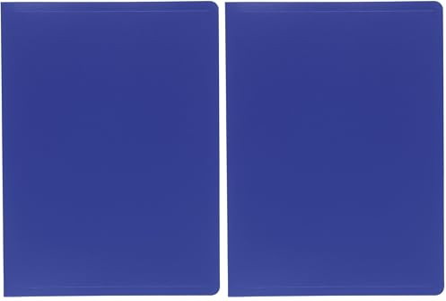 Exacompta - Ref 8582E - Soft PP Display Book - Suitable for A4 Documents, Made from Polypropylene, Lightweight, 80 Pockets, 160 Viewing Pages - Blue Cover (Pack of 2)