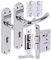 HANDLEZONE® Avis Door Handles on Backplate 3 Lever Lock Pack with Ball Bearing Hinges - Polished Chrome