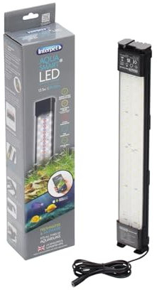 Interpet Aqua Smart LED 13.5w, Adjustable 38-59cm, Aquarium Fish Tank Light, Bluetooth or Manual Control, Multi-Fit Options, for Freshwater & Saltwater