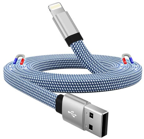 Magtame Magnetic Coiled Lightning Cable, 1M iPhone Charger Cord Nylon Braided High Speed Transfer Cord, MFi Certified Compatible with iPhone 14 13 12 11 Pro Max XS MAX XR XS X 8 SE Flat