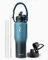 Trebo 1 litro Botella Térmica de Agua - Sin BPA - Botella Térmica de Agua con Pajita 2 Tapas, Indigo Crush