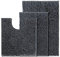 wyewye Chenille Badezimmer Set 3 Stück, Badteppich rutschfest Waschbar, Bequem und Weich Badvorleger Badezimmerteppich für Duschen, Badewannen, Toiletten, Anthrazitgrau