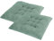 Delindo Lifestyle Stuhlkissen Plüsch im 2er Set, Sitzkissen in 38x38 cm, 6 cm hoch, für Indoor und Outdoor, Mint grün