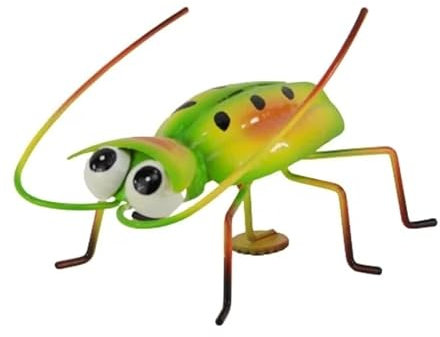 Holzwurm Dekofigur Käfer Biene Katze Maus Schnecke Kuh Eule aus Metall mit Magnetfuß, Gartenfigur, Metallfigur, Blechfigur (Käfer 1)