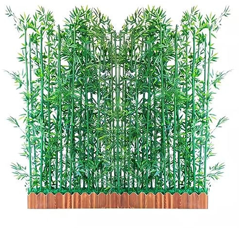 CVERTHAF Garden Artificial Bamboo Tree, Floor Stand Room Divider with Wood Base, Realistic Simulation Plants Outdoor Indoor Ornaments for Yard Halls (Size : 80cm/31.5in-14X1.8m pole)