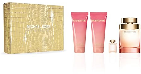 Wonderlust by Michael Kors for Women – 4 Stück Geschenkset 3,4 oz EDP Spray, 0,17 oz EDP Spray, 3,4 oz Body Lotion, 3,4 oz Shower Gel