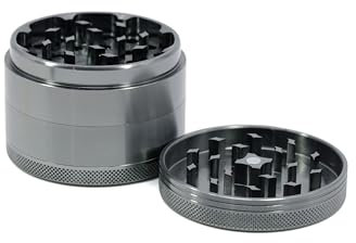 Grinder Ø50mm, 4-teiliges Aluminium Crusher-Set für getrocknete Kräuter – Hochwertiges, messerscharfes Mahlwerk (Nickel)