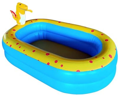 Piscina con irrigazione per dinosauri, piscina gonfiabile | Piscina gonfiabile per bambini - Altamente elastico, spruzzatore d'acqua per dinosauri, piccola piscina gonfiabile per 2-3