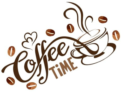ANDRESLAD Coffee Time Wall Sticker Self-Adhesive Coffee Theme Wall Art Decoration for Living Room Cafe Bar Kitchen
