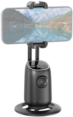 Hanzete 360° Auto Face Tracking Gimbal Auto Tracking Phone Holder Smart Selfie Gimbal Stabilizzatore Robot Cameraman Gesture Control Batteria integrata con supporto flessibile per telefono Dual Cold