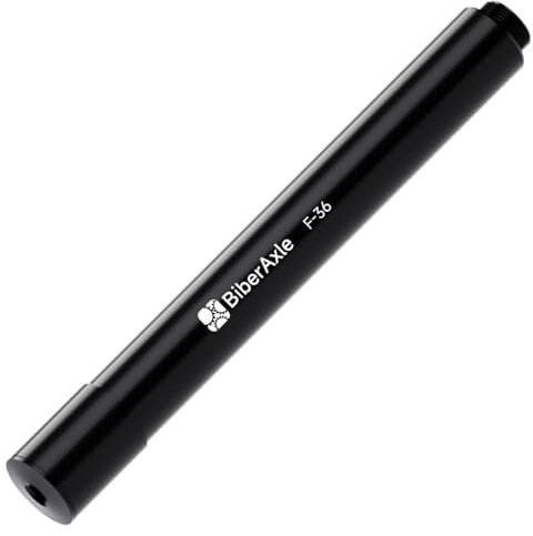BiberAxle Asse per forcella Fox 36, lega di alluminio, mozzi a sgancio rapido, lunghezza asse adattatore: 20 mm x 100 mm