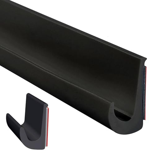 Inscrip RV-Regenrinnen, J Shape RV Regenrinne, Regenrinnen, J-Förmige Dachregenumleitung, Selbstklebende PVC J-Form RV Regenrinne, für Fahrzeug, LKW, Wohnmobil, Boot, Auto, Van, Tür (Schwarz, 3M)