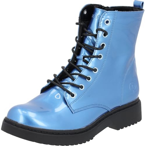 Palado Stiefeletten Damen Djerba Gloss by Sila Sahin – bequeme Boots - leicht gefütterte Stiefel - modische Winterschuhe Blau UK9 - EU42