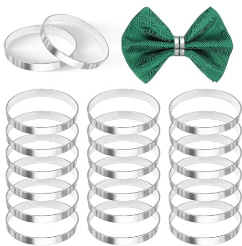 20 Stück Round Serviettenringe Silber Serviettenringe Weihnachten Napkin Rings Servietten Ring für Zuhause Restaurants Bars und Hochzeiten Hochzeitstage die Meisten Themenpartys Deko Geschenke