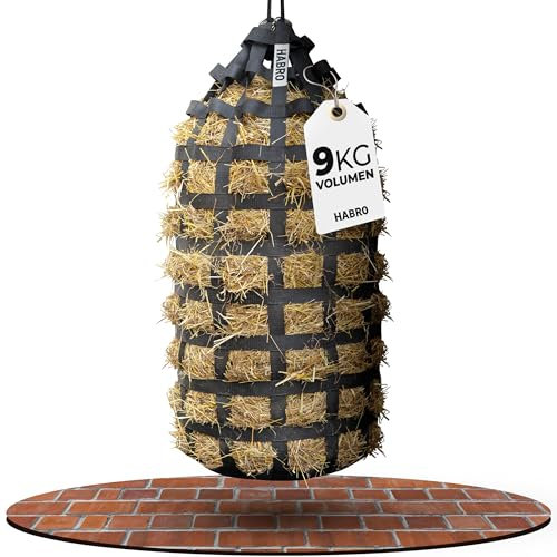 HaBro Heunetz für Pferde engmaschig | Heusack für 6 kg Heu | Premium XXL Heutasche | Extrem robust und langlebig | Für eine artgerechte Futteraufnahme