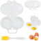 Microwave Egg Poacher - Double Cups Egg Cooker Poached White PP Egg Maker Egg Boiler for Ovens & Steamed, Kitchen Gadget for Breakfast Quick Cooking