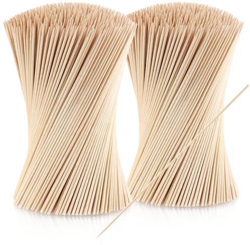 com-four® 2000x Schaschlik Spieße aus Holz - lange Holzspieße zum Aufspießen von Fleisch, Gemüse und Früchten - Grillspieße für Gastronomie (2000 Stück - 25 cm)