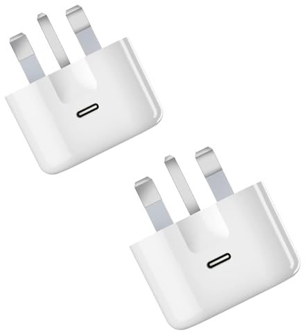 USB C Plug for iPhone 16e 16 15 14 13 12 11 Pro Max Plus X XS XR 8, SE 2020,For iPad Pro Air Mini, Samsung Galaxy,20W Fast Charger USBC Type C Power Charging Head Adapter Charge Wall PD (2 Pack)