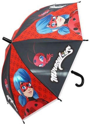 E plus M Miraculous Ladybug Kinderregenschirm – Ø 75 cm – mit Ladybug & Tikki Motiv – leicht, sicher & robust – für Mädchen & Jungen – wetterfest & kindgerecht