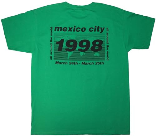 Rock Off officially licensed products Oasis World Tour 1998 Mexico City T Shirt M Green