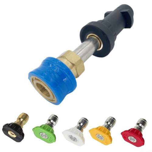 MeevrgR Professionelles Hochdruckreiniger-Flaschenadapter-Set mit 5 austauschbaren Düsen für Kärcher K-Serie, 1/4-Zoll-Schnellanschluss-Design für die Reinigung zu Hause und im Freien