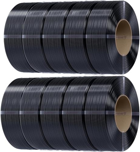 Creality PETG Refill Filament 1.75mm, CR-PETG Spulenloses 3D Drucker Filament, Schwarz, 10er Pack
