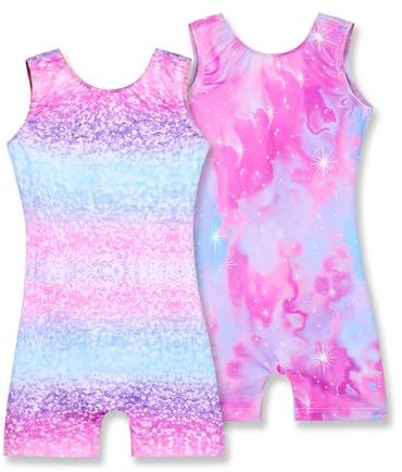 Nymphperi Girls Gymnastics Leotards Size 8-9 Years 2 Pack Tumbling Outfits