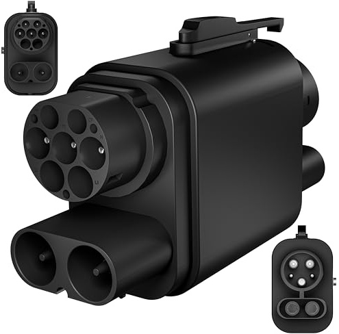 EVPEIWE CCS2 zu CCS1 Adapter, 250A/1000V DC BIS zu 250kW & 32A/250V AC, CCS Combo 2 zu CCS Combo 1 Ladewandler mit Temperaturschutz, für CCS1 Elektrofahrzeuge an Europäischen Ladestationen