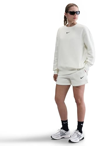 Nike Sportswear Phoenix Fleece Oversize-Damen-Sweatshirt Mit Rundhalsausschnitt, Sail/Black, FZ4270-133, XL