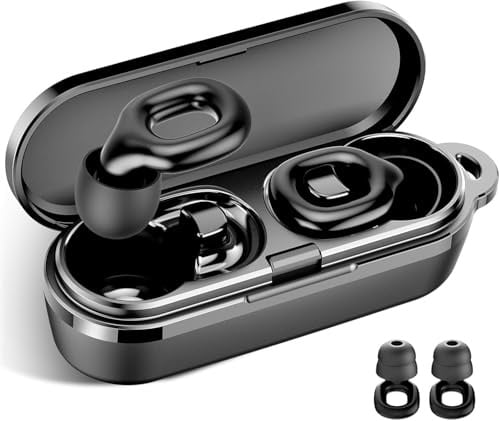 Boule quies, Bouchon d'oreille pour dormir réutilisables antibruit avec 7 paires d'embouts en silicone, bouchons de couchage pour étudier, se concentrer, voyager et assister à des concerts noir