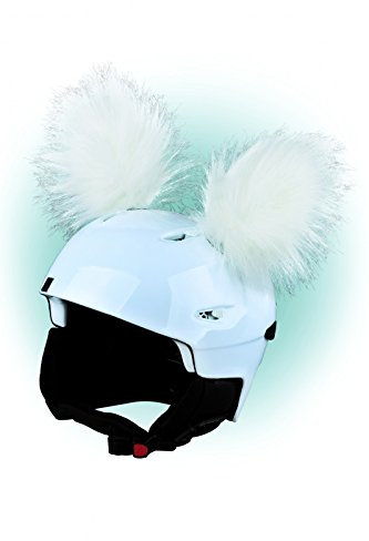 Crazy Ears Helm-Accessoires Ohren Katze Tiger Lux Frosch, Ski-Ohren geeignet für Skihelm, Motorradhelm, Fahrradhelm und vieles mehr, CrazyEars:Weiße Yeti Ohren