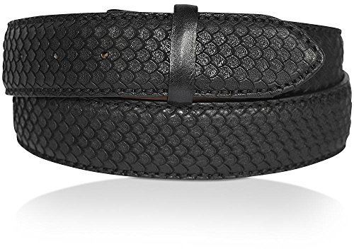 REPTILES HOUSE Gürtelband Leder, Schlangenprägung, Schwarz, Breite: 4 cm, 90 cm
