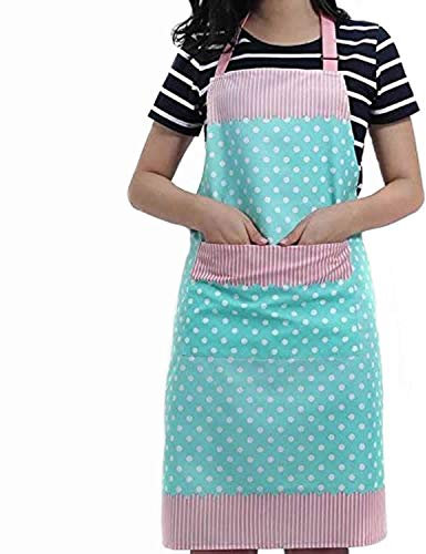 Veewon Damen Küchenschürze mit Taschen Restaurant Flirty Schürzen für Damen Koch, Cupcake, Cafe und Kellnerin (Blau)