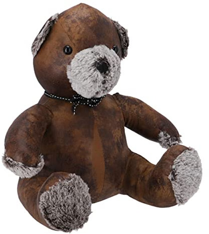 MAXIOCCASIONI Faux Leather Door Stop Teddy Bear