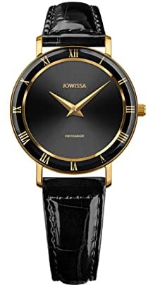 JOWISSA Schwarz/Gold Roma Schweizer Damenuhr J2.270.M
