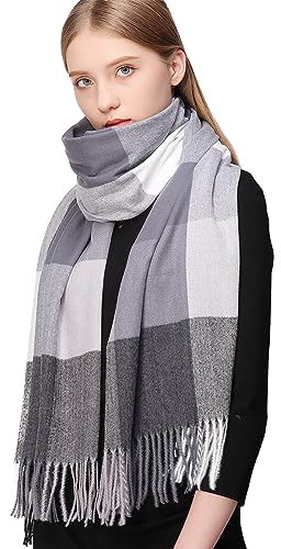 RIIQIICHY Schal Damen kariert Winter Pashmina Damenschal Winterschal Kuschelig Geschenke für Frauen Weihnachten