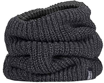 HEAT HOLDERS - Herren Winter Warm Fleece Strick Groß Nacken Halswärmer (One Size, Charcoal (Larvic))