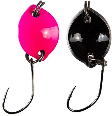 Fishing Tackle Max FTM Trout Spoon Forellenblinker Bottom Spoon 702 UV Pink Schwarz 1,6g 5200702 Spoons Blinker Ultra Light Forellenangeln