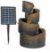 blumfeldt Mantua - Fontaine de Jardin d'eau Solaire, 2,8 Watts, Autonomie 5h, Panneau Solaire 17,5 x 14 cm, Extérieur-intérieur, Zen, 4 Cascades, Eclairage LED, Fonte