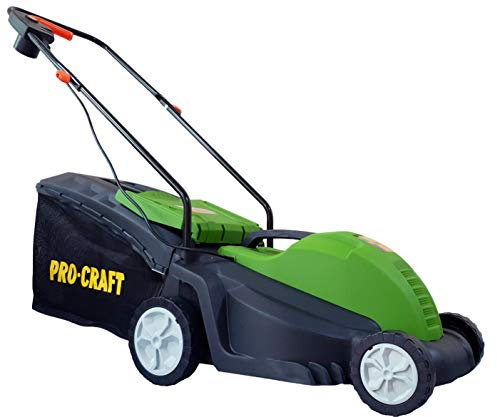 Rasenmäher Schub Elektrische Procraft NM1800-1800W, Schnittbreite 34 cm, Grasfänger 50 l, Mähen mit geschlossener Kante, hintere Walze, Höhenverstellung in der Mitte