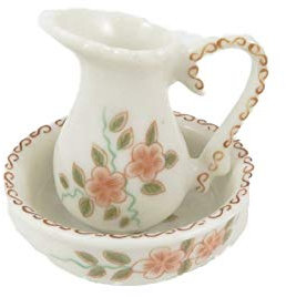 Melody Jane Dolls House Large Wash Jug & Bowl Miniature Victorian Bedroom Bathroom Accessory